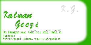 kalman geczi business card